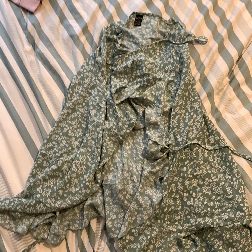 sage green wrap dress